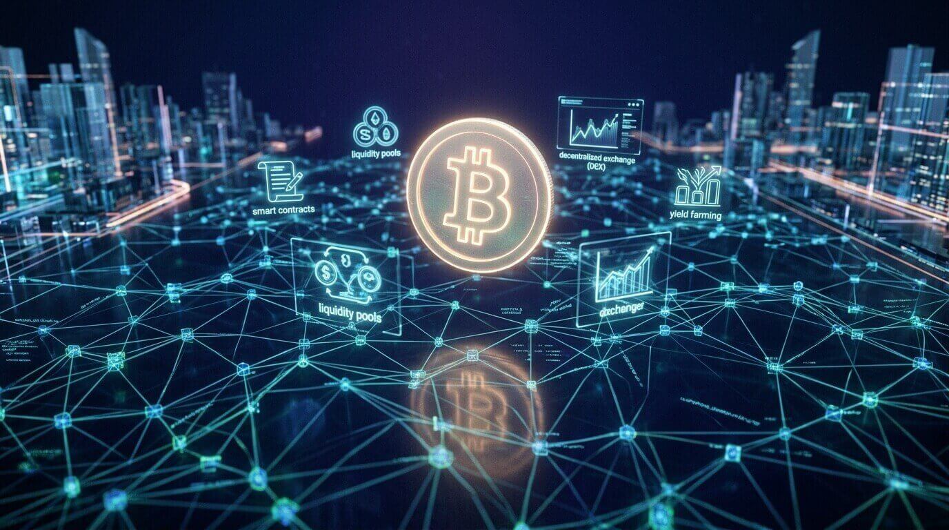 Bitcoin e tecnologia blockchain no mercado digital.