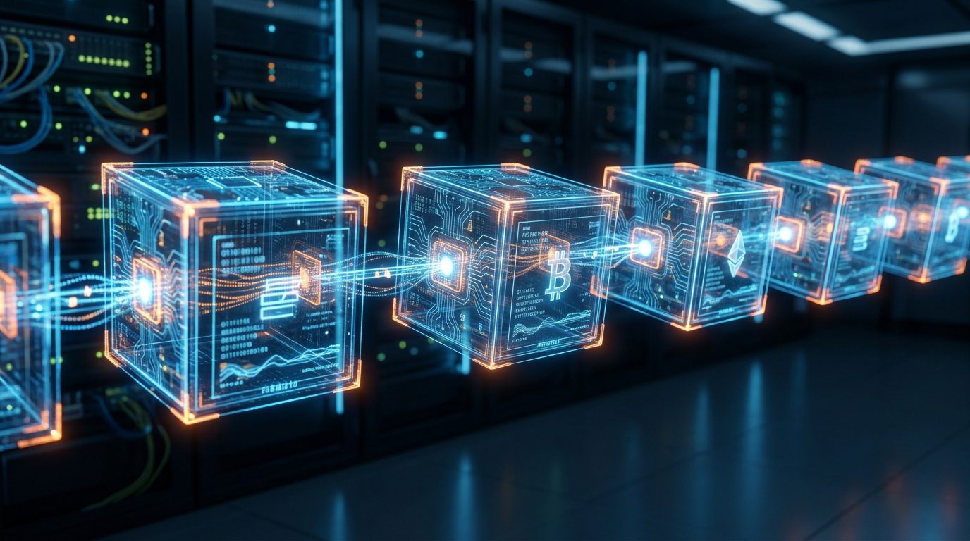 Tecnologia blockchain utilizada para registrar transações de criptomoedas.