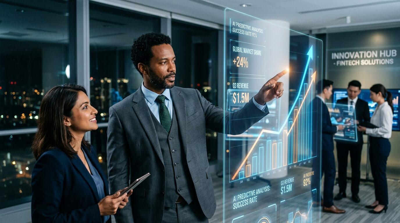 Tecnología financiera representando innovación y crecimiento.