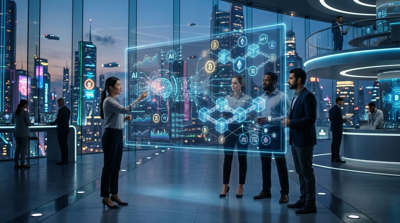 O futuro do mercado de criptomoedas com blockchain e inovação tecnológica.