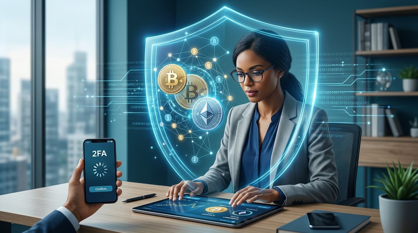 A importância da segurança ao investir em criptomoedas utilizando autenticação em dois fatores e proteção de ativos digitais.