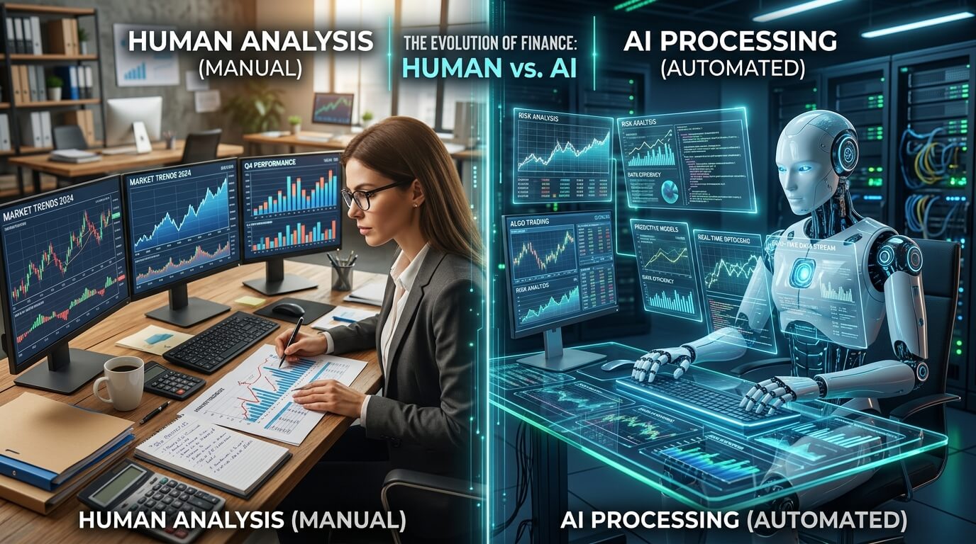 Comparación entre gestión manual y automatización financiera.