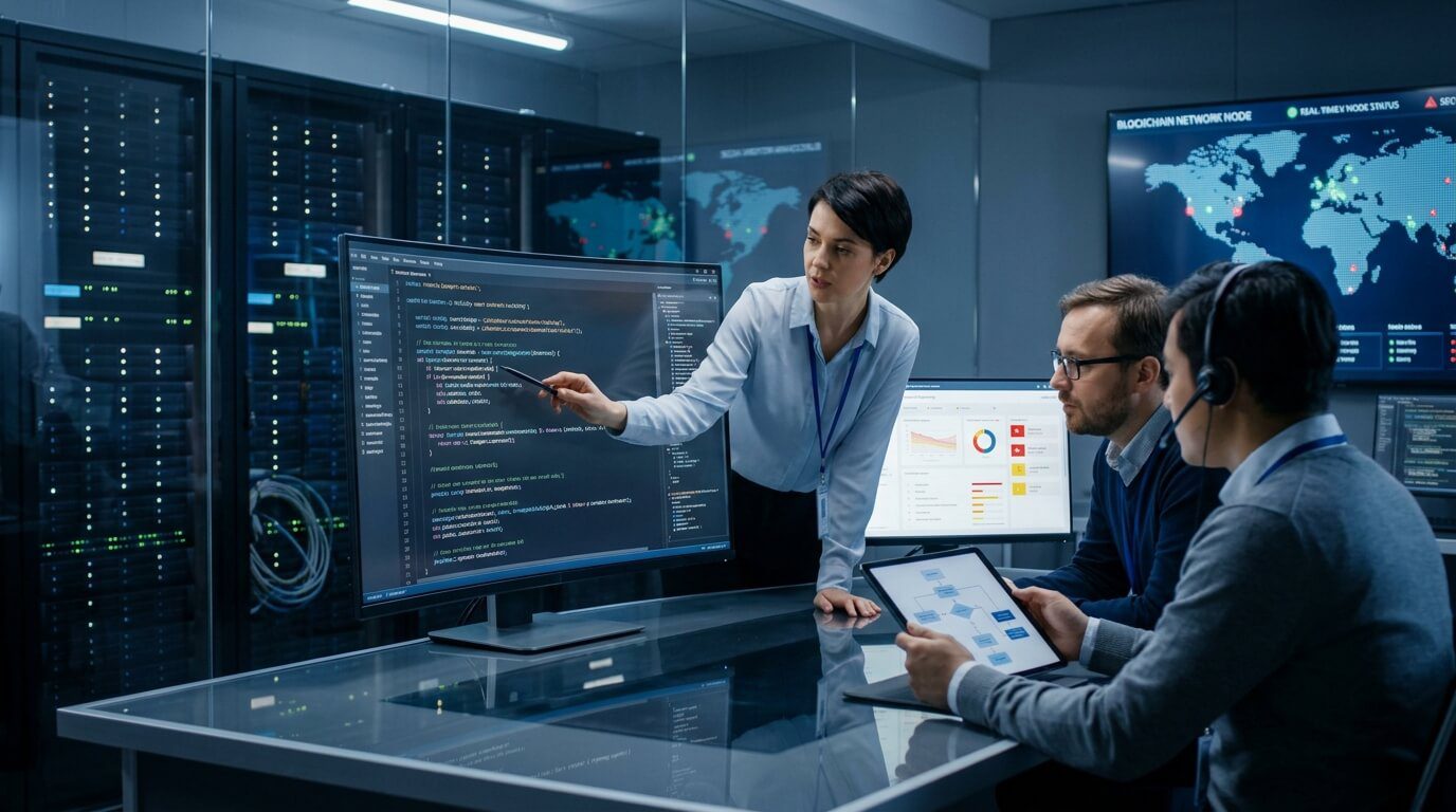 Processo de auditoria blockchain e análise de contratos inteligentes.