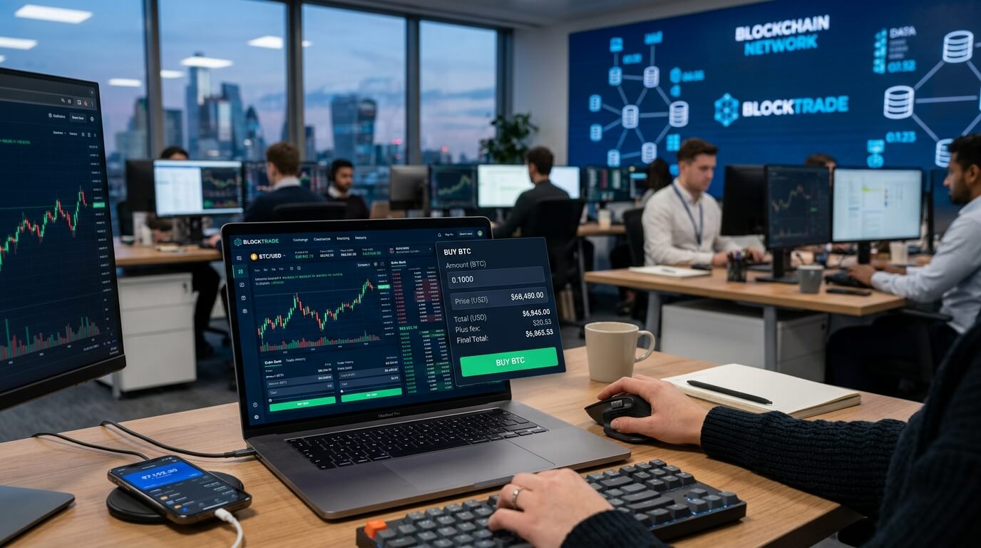 Processo de compra de Bitcoin e ativos digitais.