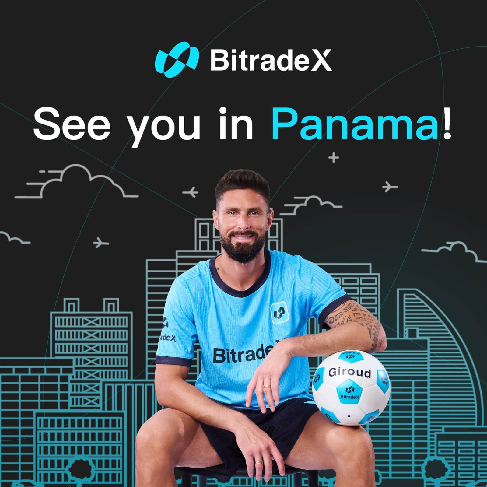 Olivier Giroud embajador global de BitradeX.